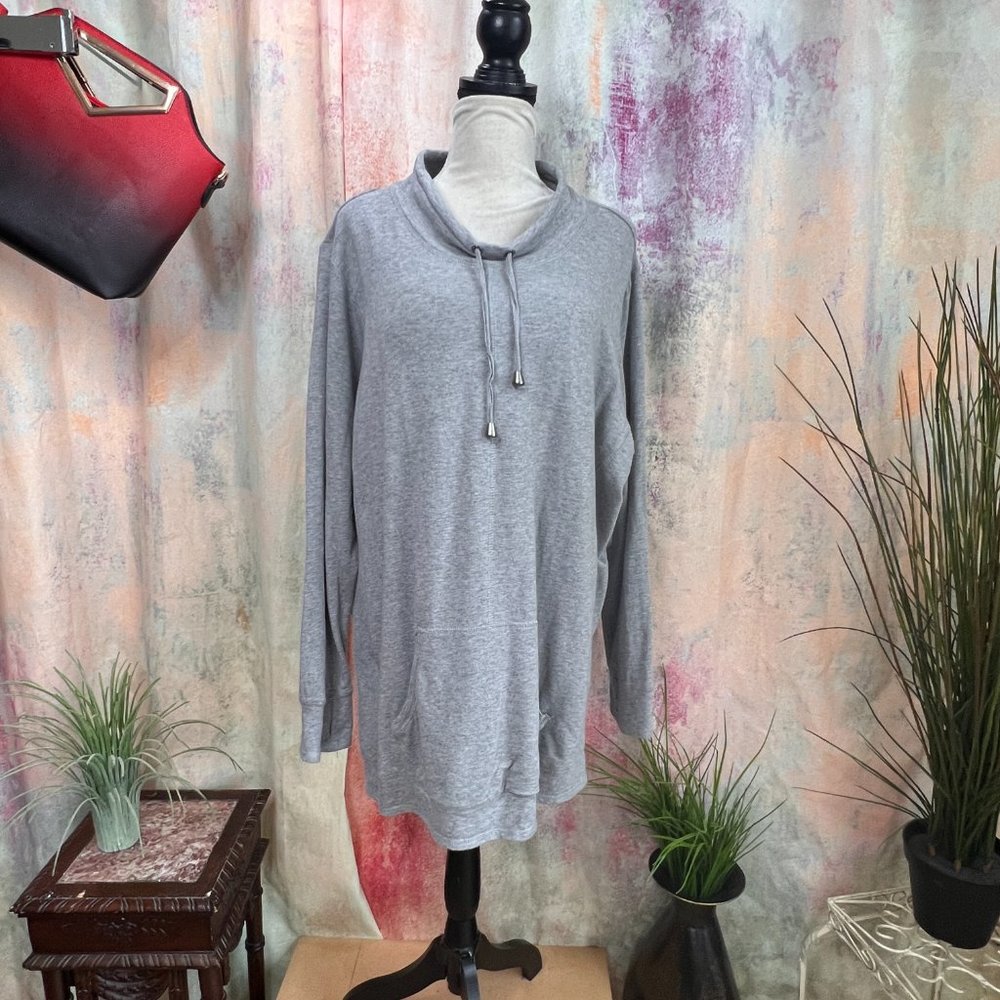 📌Philosophy Plus Size Cotton Blend Sweater w/ Kangaroo Pockets & Drawstring